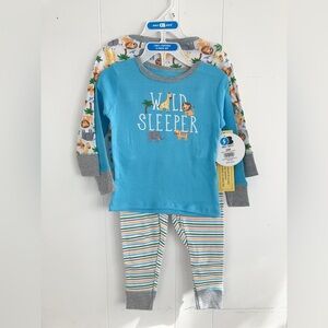 Only Boy 100% cotton wild animals print sleepwear pajamas 4 pieces set